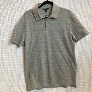 Men's Banana Republic polo trendy casual- black/gray, short sleeve NWT
